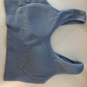 Aerie Blue Ribbed Sports Bra
